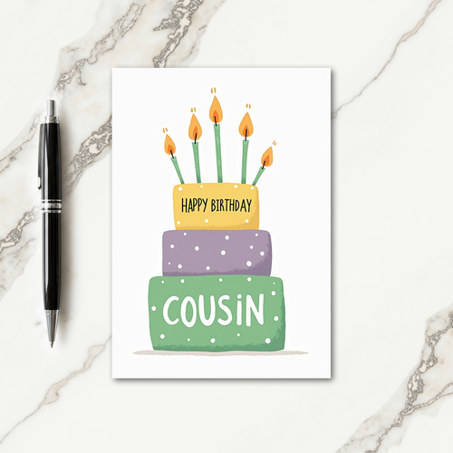 Cousins Cake Birthday Card