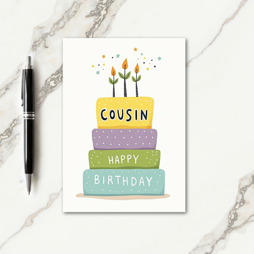 Cousins Tiered Cake Card