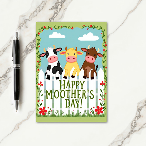 Cow Illustration Mothers Day Card
