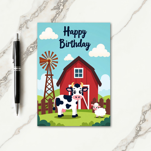 Cow Pasture Birthday Card