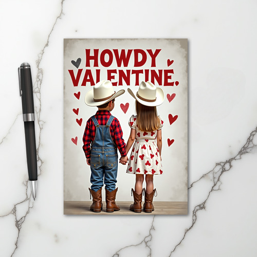 Cowboy Cowgirl Valentine Card