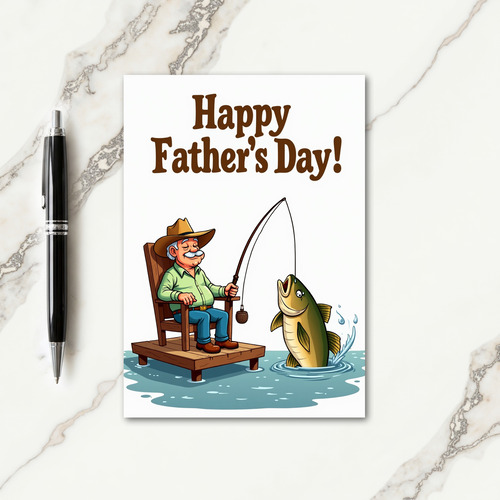 Cowboy Dad Fishing Day Card