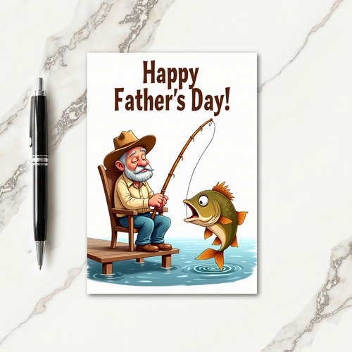 Cowboy Grandads Day Fishing Card