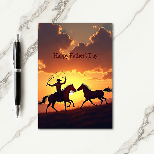 Cowboy Scene Fathers Day Card