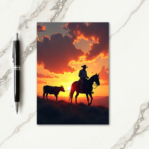 Cowboy Silhouette Fathers Day Card