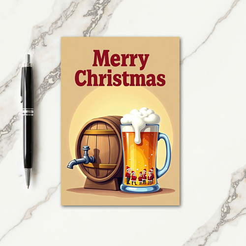 Cozy Barrel Christmas Card