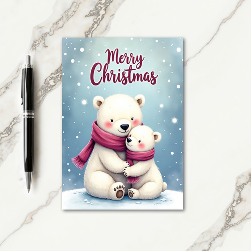 Cozy Bear Hug Christmas Card