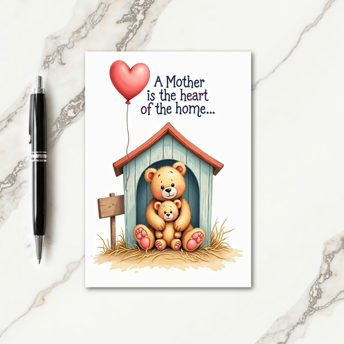 Cozy Bear Mothers Day Art Card