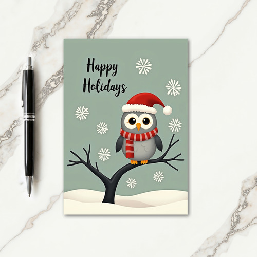 Cozy Bird Christmas Card