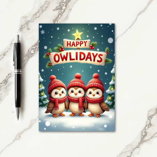 Cozy Birds Christmas Card