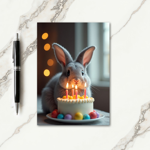 Cozy Birthday Animal Cake Card