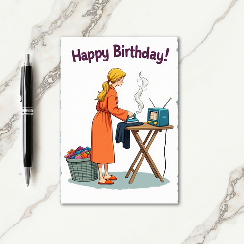 Cozy Birthday Ironing Card