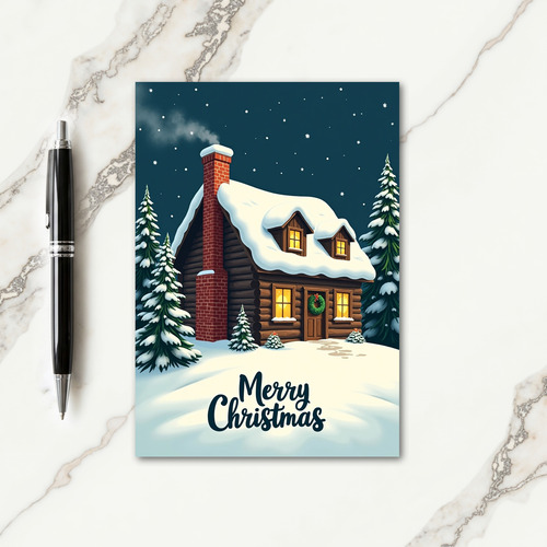 Cozy Cabin Christmas Card