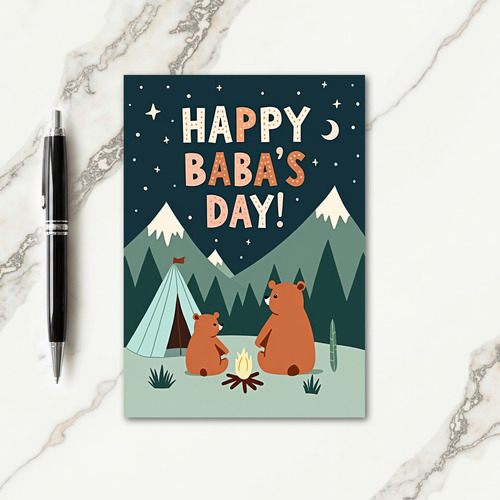 Cozy Camping Fathers Day Scene Card