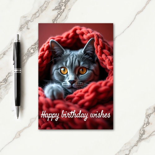 Cozy Cat Birthday Card