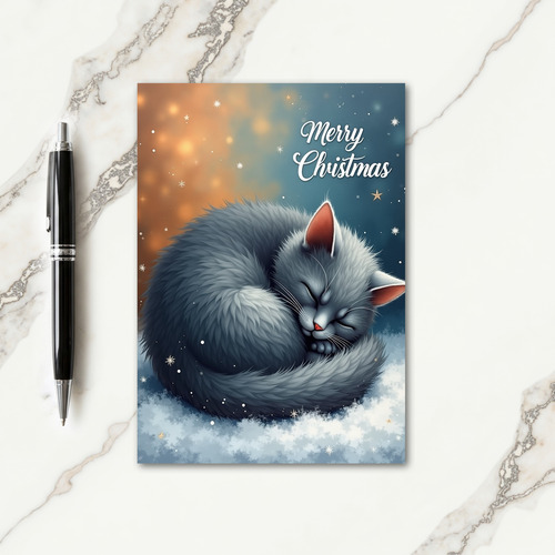 Cozy Cat Christmas Card