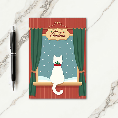 Cozy Cat Window Card