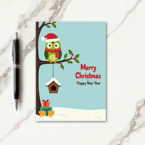 Cozy Christmas Bird Card