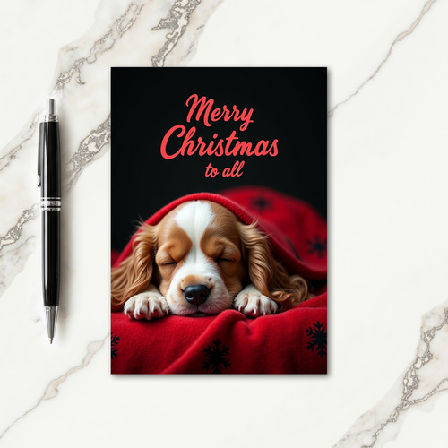 Cozy Christmas Puppy Sleep Card