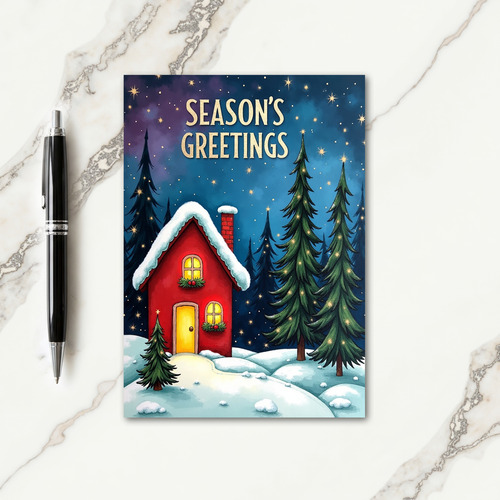 Cozy Cottage Snowfall Card