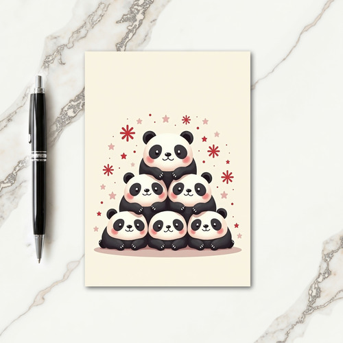 Cozy Panda Christmas Card