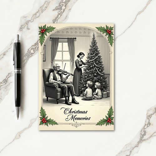 Cozy Family Music Christmas Card thumbnail
