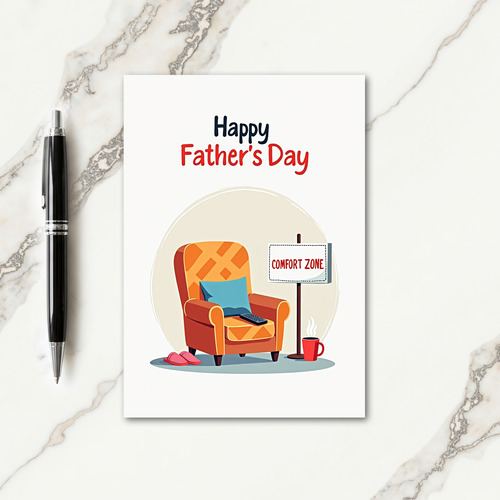 Cozy Fathers Day Armchair Card