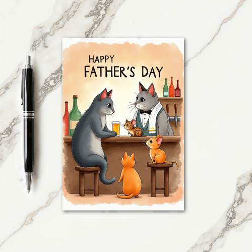 Cozy Fathers Day Tavern Card