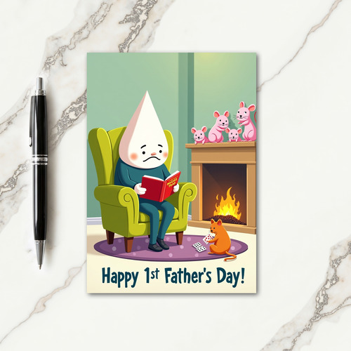 Cozy First Fathers Day Moment Card