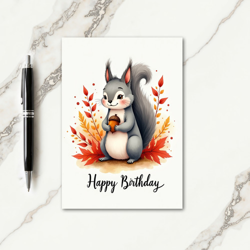 Cozy Forest Animal Birthday Card