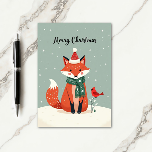 Cozy Fox Christmas Card