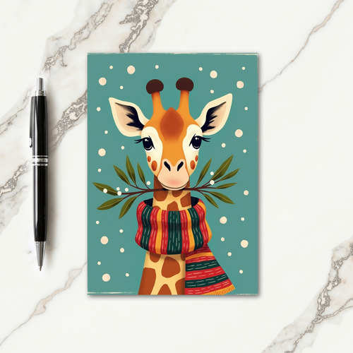 Cozy Giraffe Christmas Card