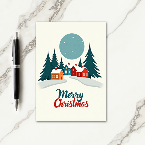 Cozy Hamlet Snow Card