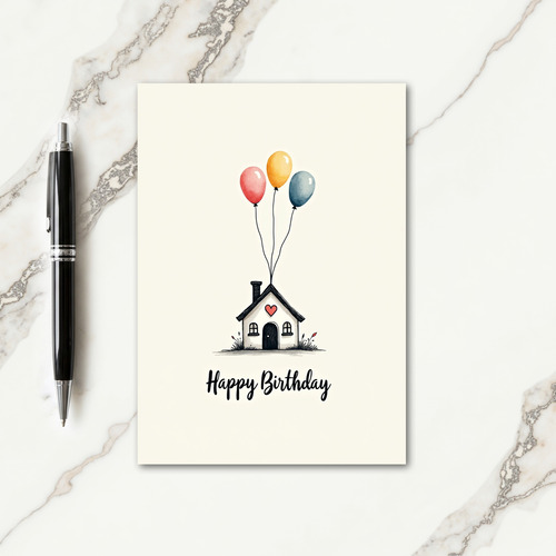 Cozy Heart Home Birthday Card