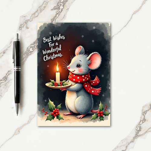 Cozy Mouse Candle Card