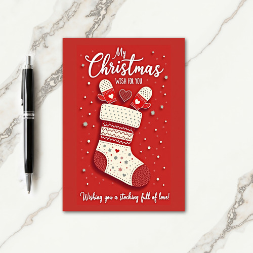 Cozy Red Stocking Card