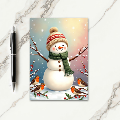 Cozy Snow Figure Card
