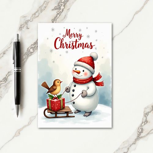 Cozy Snow Pal Christmas Card