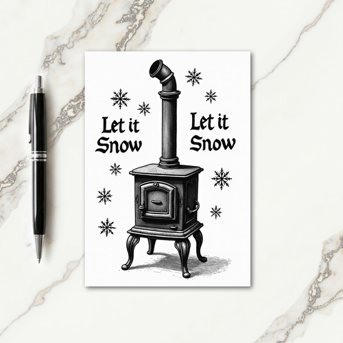 Cozy Stove Christmas Card