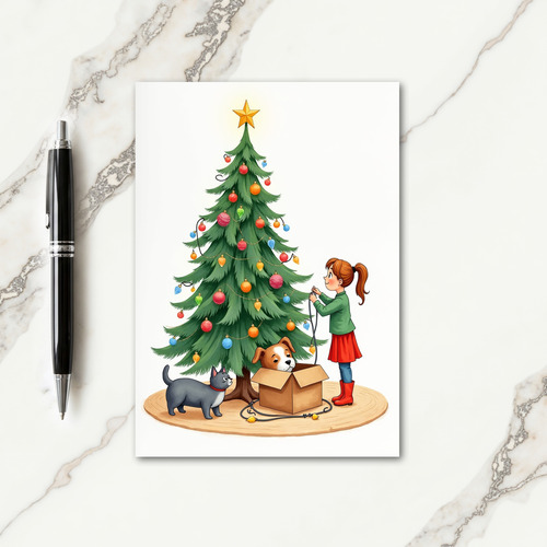 Cozy Tree Decorating Card