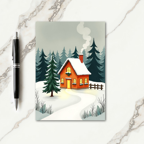 Cozy Winter Cottage Card