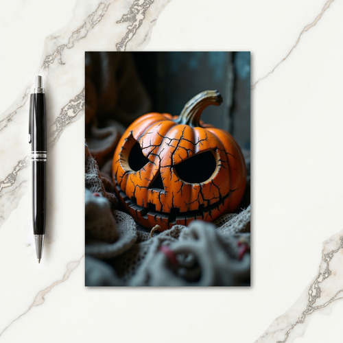 Cracked Pumpkins Spooky Grin Card