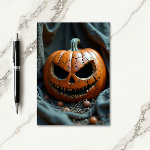 Cracked Spooky Gourd Card