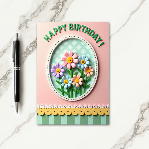 Crafted Bloom Birthday Card