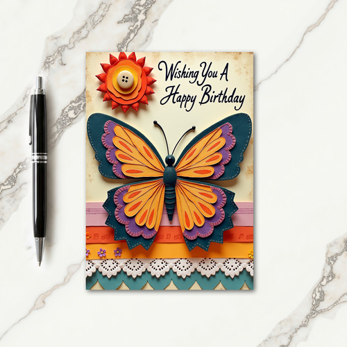 Crafted Butterfly Birthday Card
