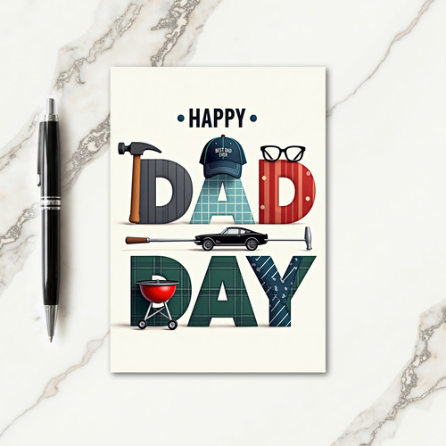 Crafted Fathers Day Letter Card