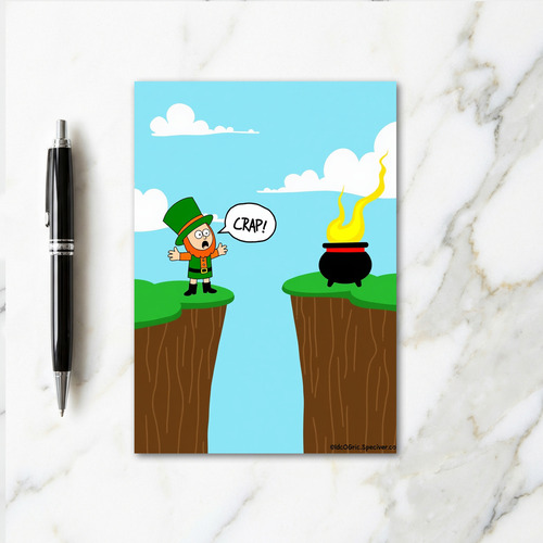 Crap Leprechaun Fortune Funny Card