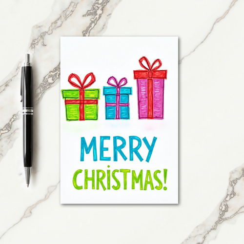 Crayon Gifts Christmas Card