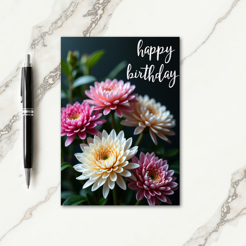 Cream Bloom Birthday Card