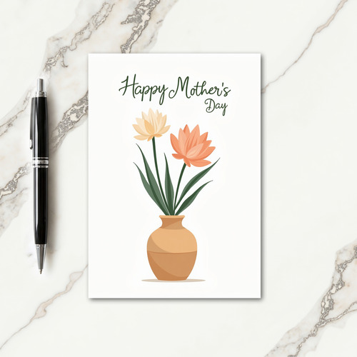 Cream Blossom Mothers Day Card